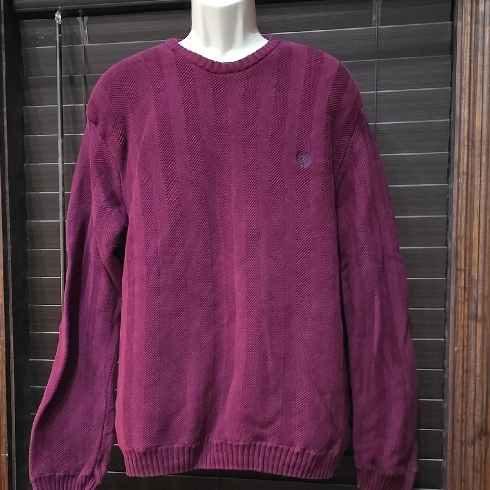 Chaps Burgundy Crewneck Sweater with Long Sleeves